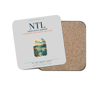 Thumbnail for Newcastle Airport (NTL) design on light gray 1 piece coaster