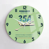 Thumbnail for Bombardier Learjet 35A design on light green no frame wall clock