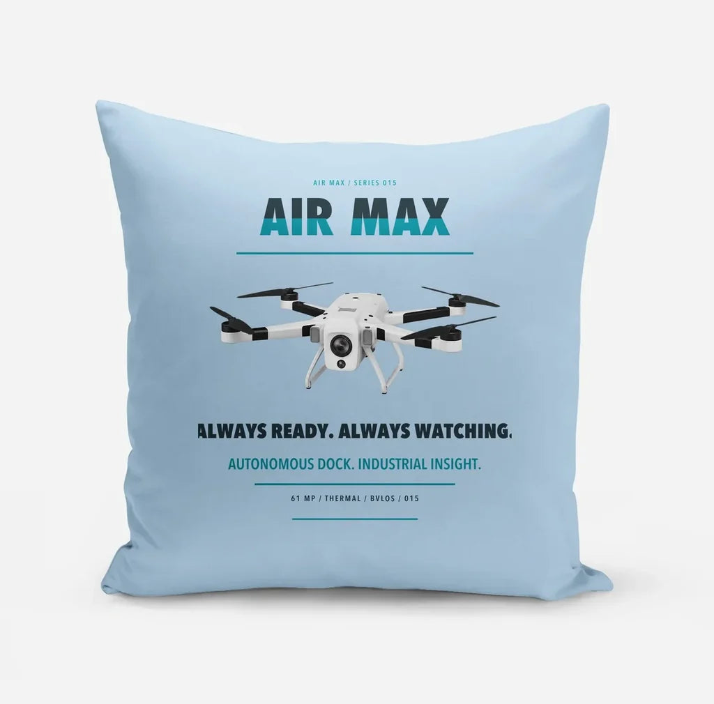 Percepto Air Max design on light blue pillow