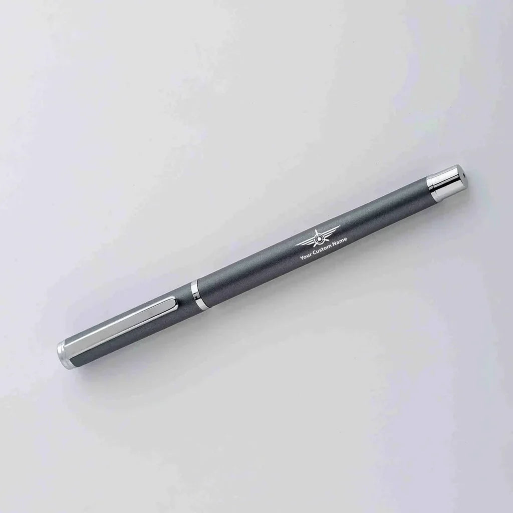Custom Name (Badge 3) ballpen - gray