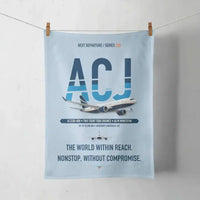 Thumbnail for Airbus ACJ330neo / exact ACJ330-800 design on light blue towel