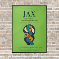 Thumbnail for Jacksonville International Airport JAX vertical canvas print - framed - light green background