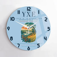 Thumbnail for Saskatoon John G. Diefenbaker International Airport (YXE) design on light blue no frame wall clock