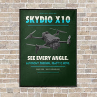 Thumbnail for Skydio X10 vertical canvas print - framed - dark green background
