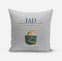 Thumbnail for Washington Dulles International Airport (IAD) design on light gray pillow