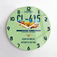 Thumbnail for Canadair CL-415 design on light green no frame wall clock