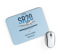 Thumbnail for Cirrus SR20 design on light blue rectangle mouse pad