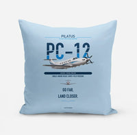 Thumbnail for Pilatus PC-12 PRO design on light blue pillow