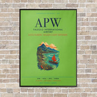 Thumbnail for Faleolo International Airport APW vertical canvas print - framed - light green background