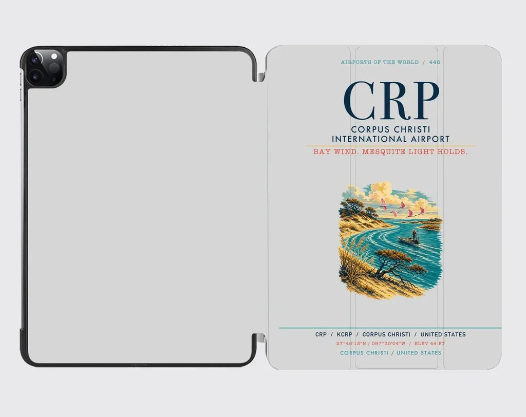 Corpus Christi International Airport (CRP) design on light gray ipad tablet case
