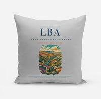 Thumbnail for Leeds Bradford Airport (LBA) design on light gray pillow