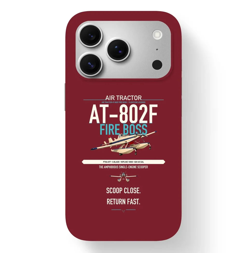 Air Tractor AT-802F Fire Boss design on dark red magsafe iphone case, for iPhone 17 Pro