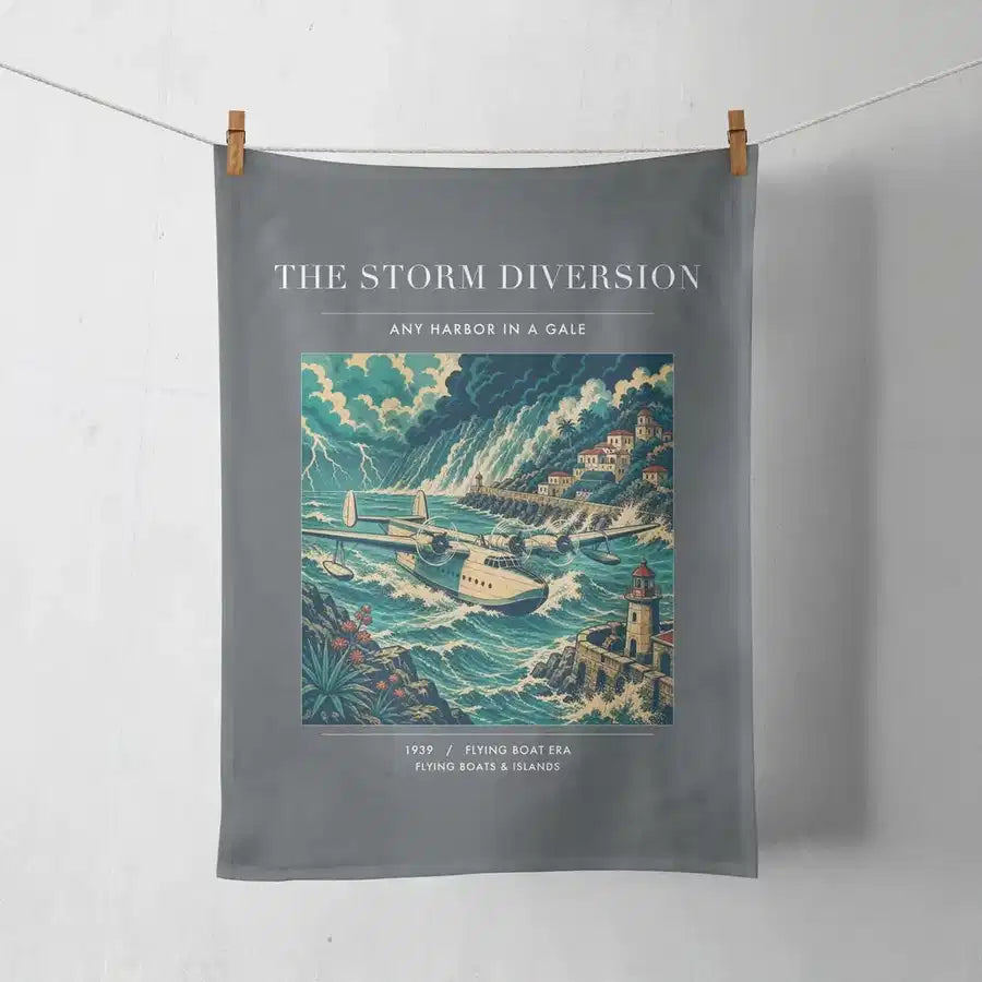 VINTAGE G4074 - The Storm Diversion - Designed Towels design on gray