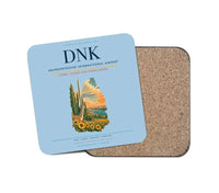 Thumbnail for Dnipropetrovsk International Airport (DNK) design on light blue 1 piece coaster