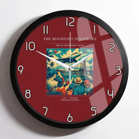 Thumbnail for VINTAGE G4129 - The Moonport Neighbors - Designed Wall Clocks design on darkred framed