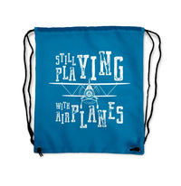 Thumbnail for Still Playing With Airplanes Drawstring Bag - view 5