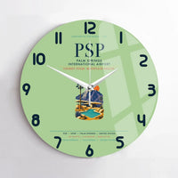 Thumbnail for Palm Springs International Airport (PSP) design on light green no frame wall clock