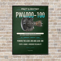 Thumbnail for PW4000-100 vertical canvas print - framed - dark green background