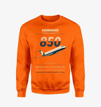 Thumbnail for Bombardier Challenger 850 design on orange sweatshirt