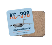 Thumbnail for Embraer KC-390 Millennium design on light blue 1 piece coaster