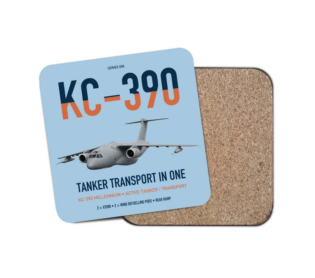 Embraer KC-390 Millennium design on light blue 1 piece coaster