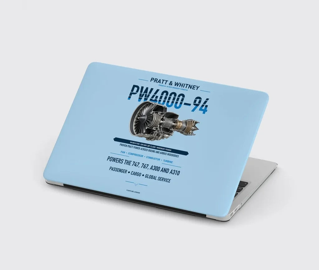 PW4000-94 design on light blue MacBook case