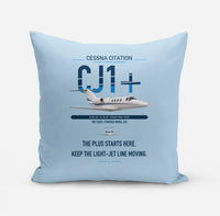 Thumbnail for Cessna Citation CJ1+ design on light blue pillow