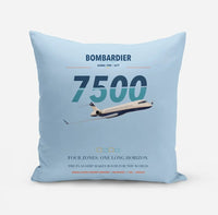 Thumbnail for Bombardier Global 7500 design on light blue pillow