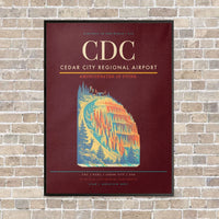 Thumbnail for Cedar City Regional Airport CDC - Canvas Framed - Dark Red