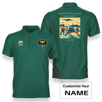 Thumbnail for VINTAGE G4523 - The Snow Clearance Crew - Double-Side Polo T-Shirt design on green+name