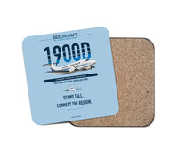 Thumbnail for Beechcraft 1900D design on light blue 1 piece coaster