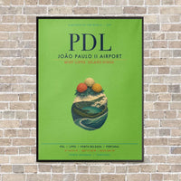 Thumbnail for João Paulo II Airport PDL vertical canvas print - framed - light green background