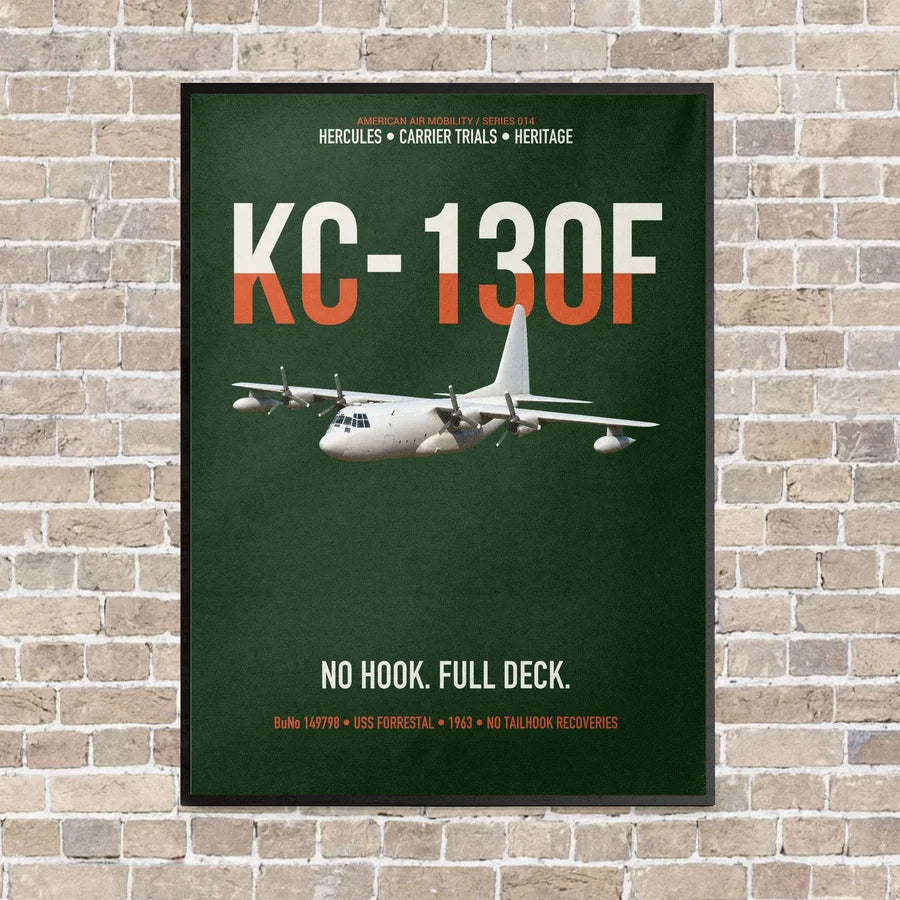KC-130F BuNo 149798 vertical canvas print - framed - dark green background