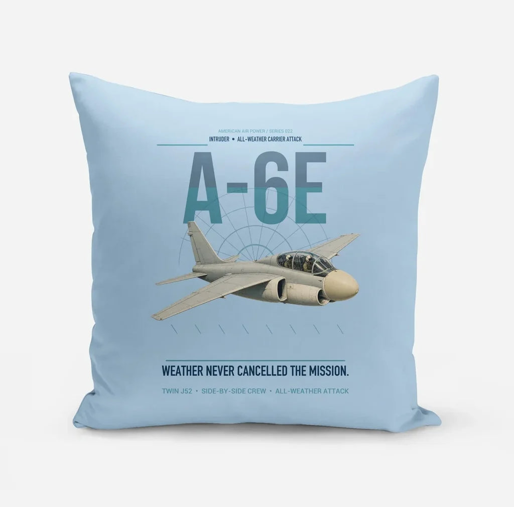 A-6E Intruder design on light blue pillow