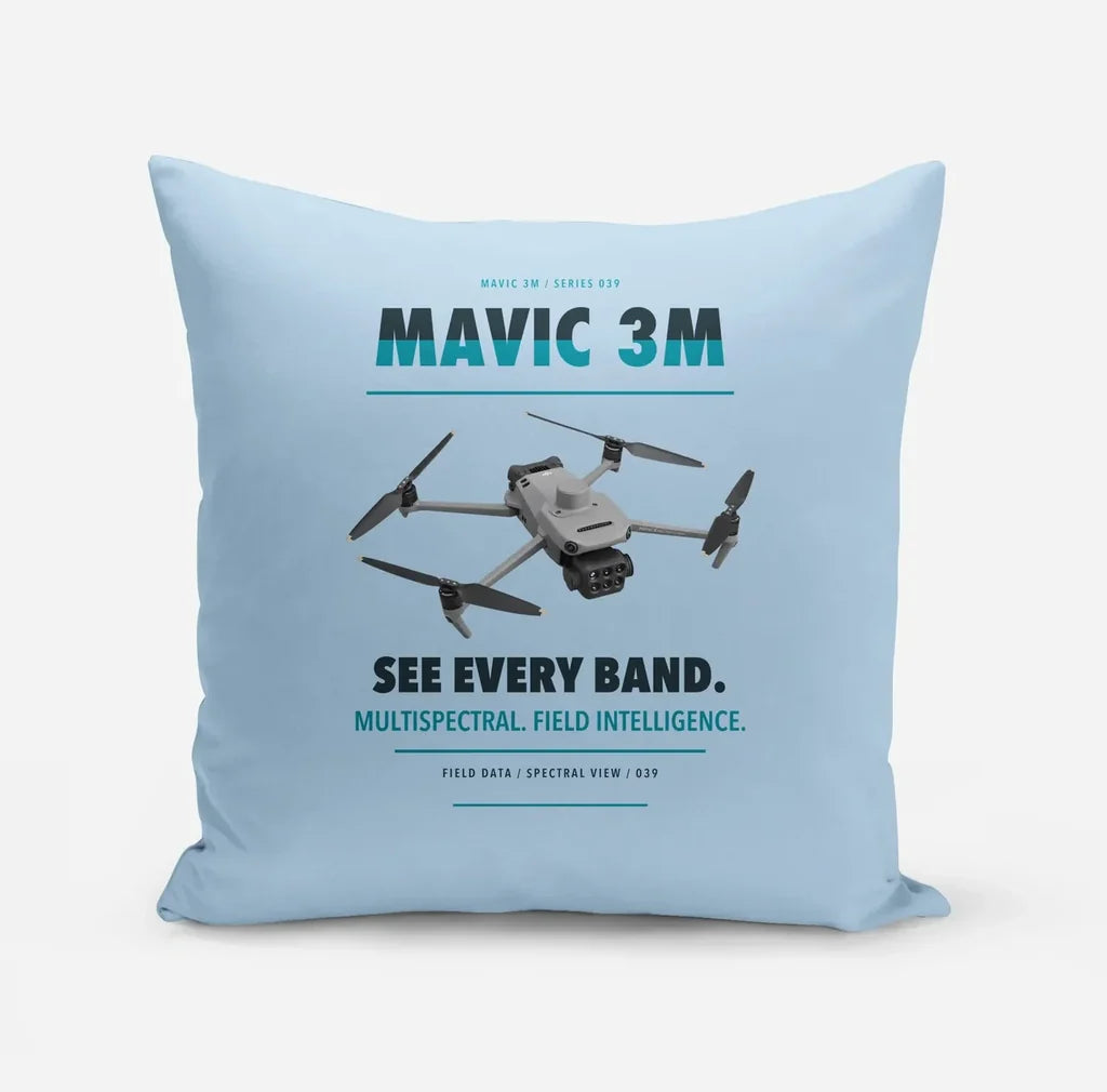 DJI Mavic 3 Multispectral design on light blue pillow