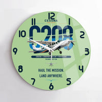 Thumbnail for Cessna 208 Caravan design on light green no frame wall clock