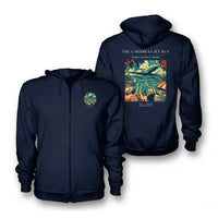 Thumbnail for VINTAGE G4122 - The Caribbean Jet Run - Premium Zipped Hoodie design on navyblue