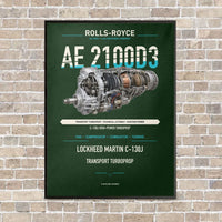 Thumbnail for AE 2100D3 vertical canvas print - framed - dark green background
