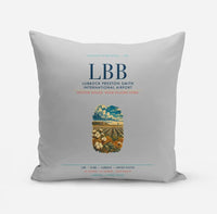 Thumbnail for Lubbock Preston Smith International Airport (LBB) design on light gray pillow