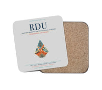 Thumbnail for Raleigh-Durham International Airport (RDU) design on light gray 1 piece coaster