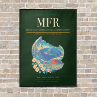 Thumbnail for Rogue Valley International–Medford Airport MFR vertical canvas print - framed - dark green background