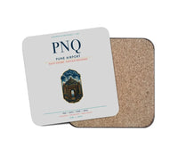 Thumbnail for Pune Airport (PNQ) design on light gray 1 piece coaster