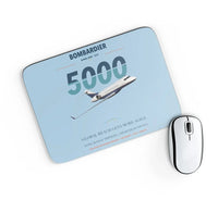 Thumbnail for Bombardier Global 5000 design on light blue rectangle mouse pad