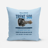 Thumbnail for TRENT 500 design on light blue pillow