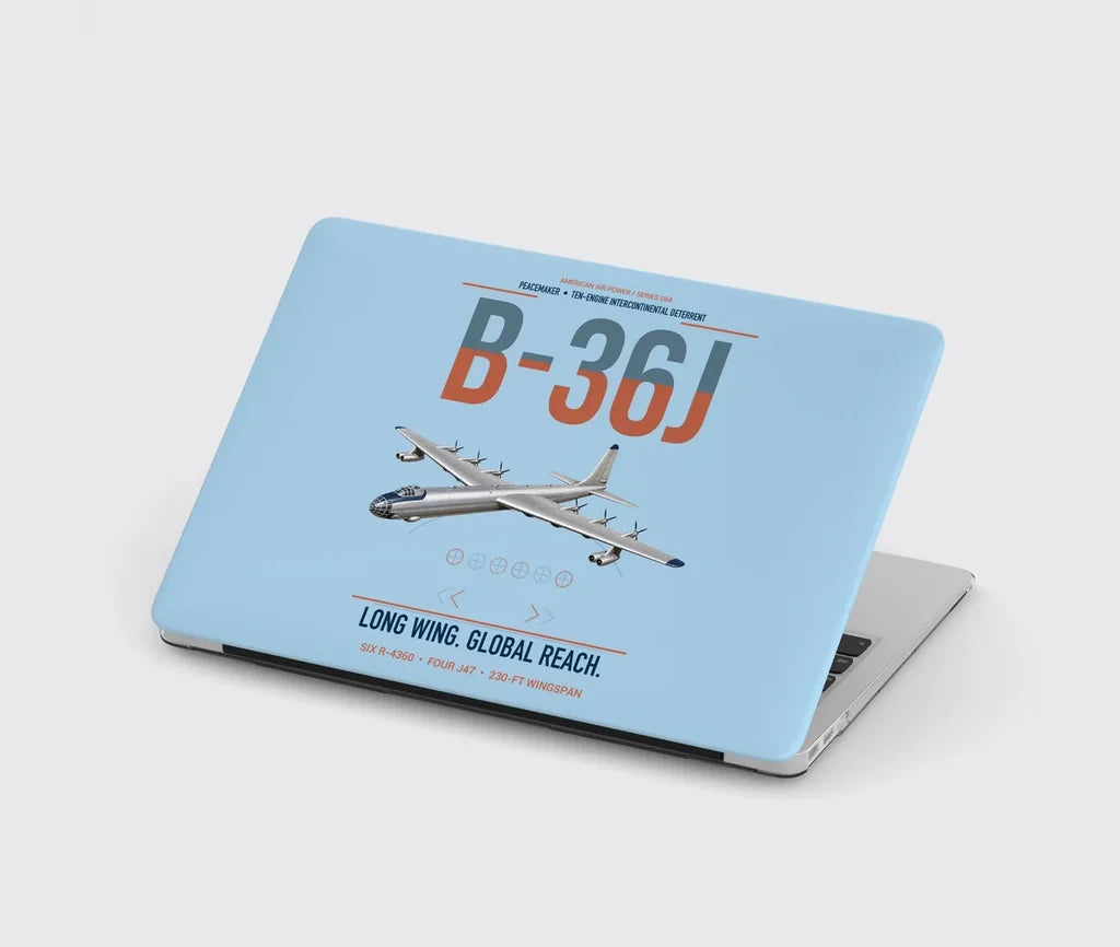 B-36J Peacemaker design on light blue MacBook case
