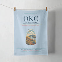 Thumbnail for OKC Will Rogers International Airport (OKC) design on light blue towel