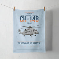 Thumbnail for Sikorsky CH-148 Cyclone design on light blue towel