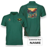 Thumbnail for VINTAGE G4193 - The River Bar Landing - Double-Side Polo T-Shirt design on green+name