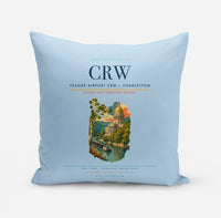 Thumbnail for Yeager Airport (CRW) design on light blue pillow