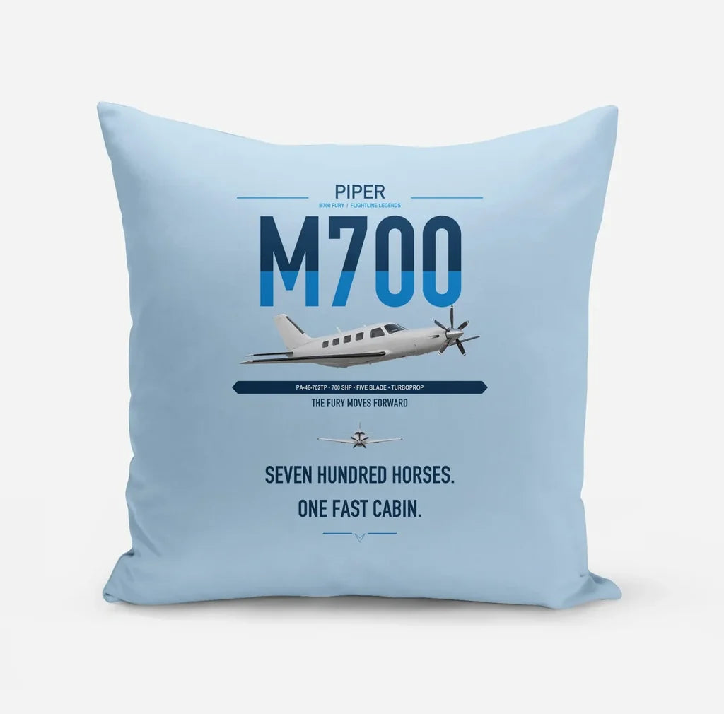 Piper M700 Fury design on light blue pillow